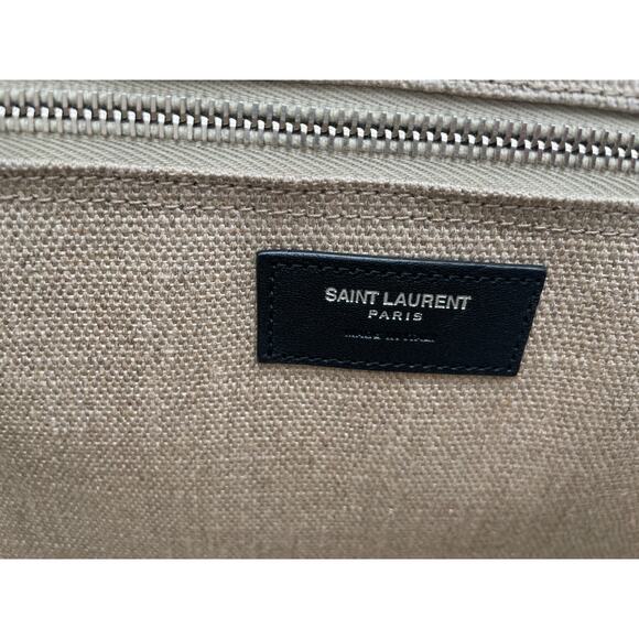 NEW SAINT LAURENT YSL RIVE GAUCHE SUMMER SMALL CANVAS TOTE BAG AUTHENTIC - Picture 13 of 15